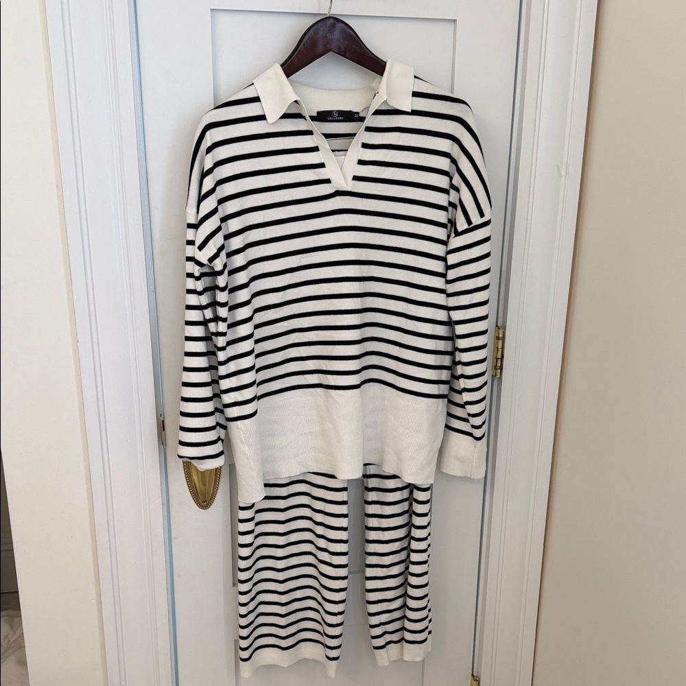 Amazon Black and White Striped Jumpsuit